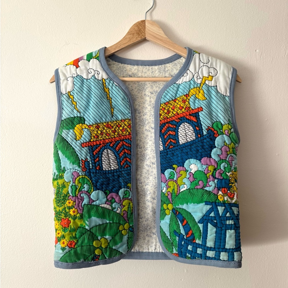 Y2K Women’s Handmade Colorful Quilted Noah’s Ark Vest